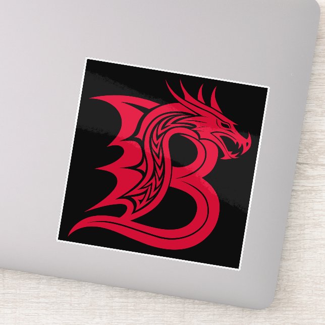 Dragon Styled Letter B, Dragon Alphabet, Monogram (Detail)