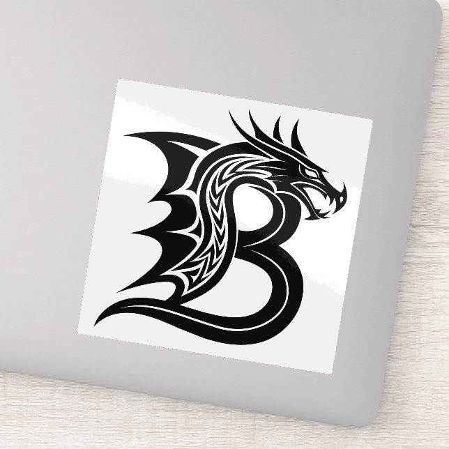 Dragon Styled Letter B, Dragon Alphabet, Monogram (Detail)