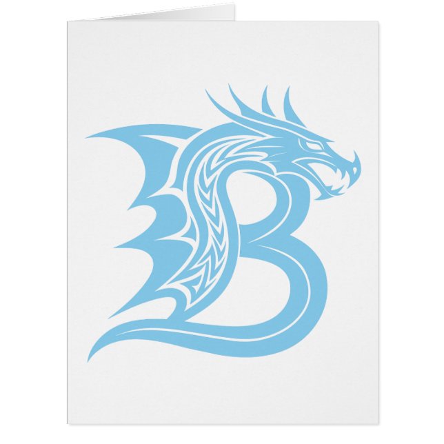 Dragon Styled Letter B, Dragon Alphabet, Monogram (Front)