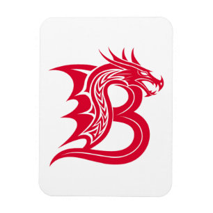 Dragon Styled Letter B, Dragon Alphabet, Monogram Magnet