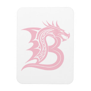 Dragon Styled Letter B, Dragon Alphabet, Monogram Magnet