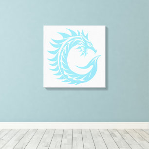 Dragon Styled Letter C, Dragon Alphabet, Monogram Canvas Print