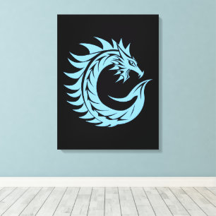 Dragon Styled Letter C, Dragon Alphabet, Monogram Canvas Print