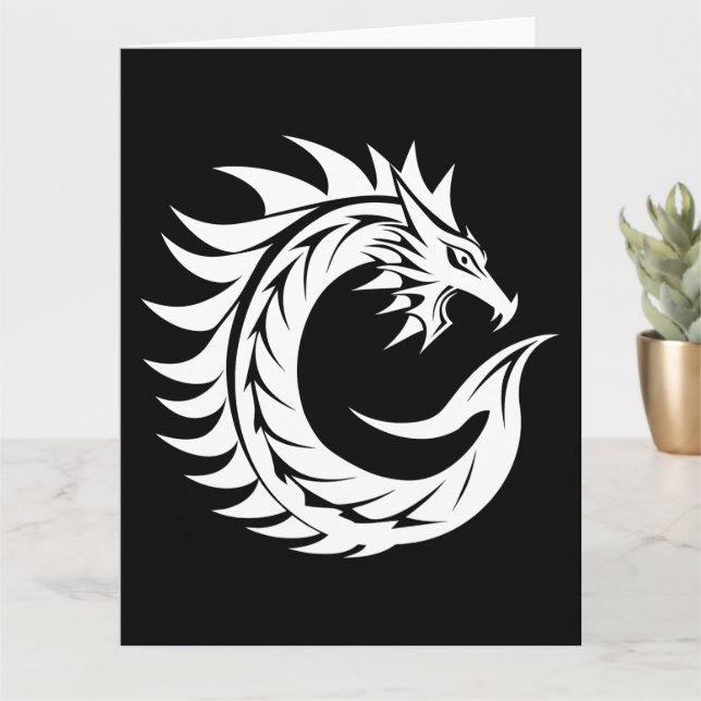 Dragon Styled Letter C, Dragon Alphabet, Monogram Card (Small Plant)