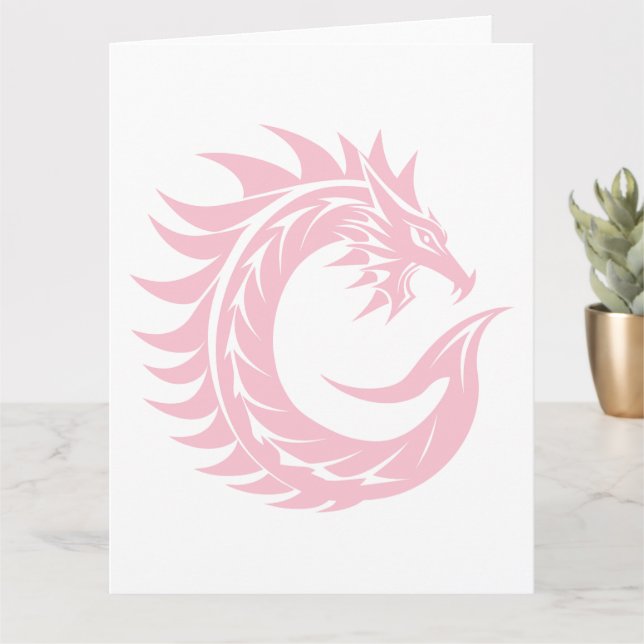 Dragon Styled Letter C, Dragon Alphabet, Monogram Card (Small Plant)