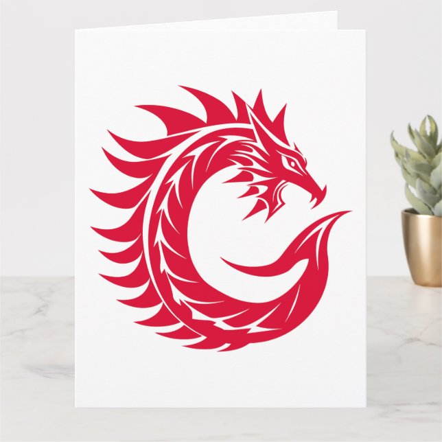 Dragon Styled Letter C, Dragon Alphabet, Monogram Card (Small Plant)