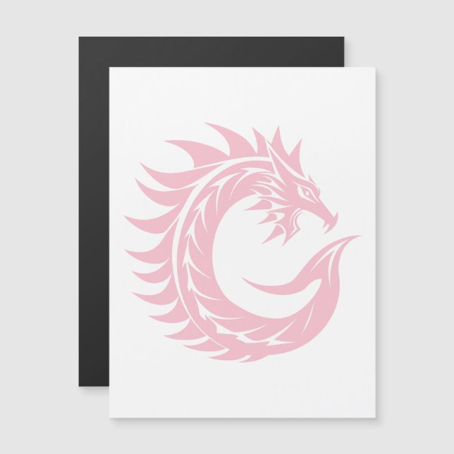 Dragon Styled Letter C, Dragon Alphabet, Monogram Magnetic Invitation (Front/Back)