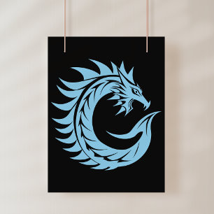 Dragon Styled Letter C, Dragon Alphabet, Monogram Photo Print