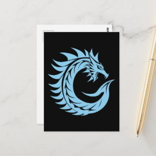 Dragon Styled Letter C, Dragon Alphabet, Monogram Postcard