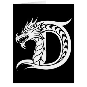 Dragon Styled Letter D, Dragon Alphabet, Monogram