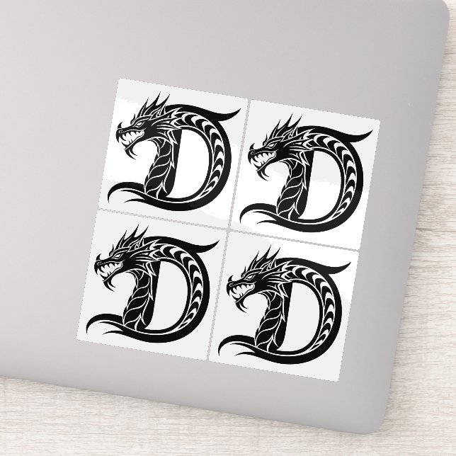 Dragon Styled Letter D, Dragon Alphabet, Monogram (Detail)