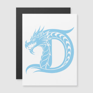 Dragon Styled Letter D, Dragon Alphabet, Monogram Magnetic Invitation