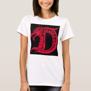 Dragon Styled Letter D, Dragon Alphabet, Monogram T-Shirt