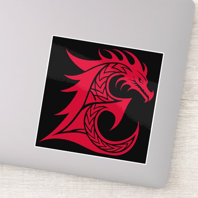 Dragon Styled Letter E, Dragon Alphabet, Monogram (Detail)