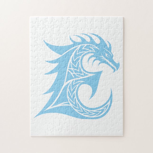 Dragon Styled Letter E, Dragon Alphabet, Monogram Jigsaw Puzzle (Vertical)