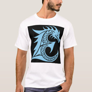 Dragon Styled Letter E, Dragon Alphabet, Monogram T-Shirt