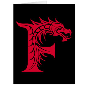 Dragon Styled Letter F, Dragon Alphabet, Monogram