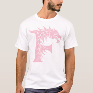 Dragon Styled Letter F, Dragon Alphabet, Monogram T-Shirt