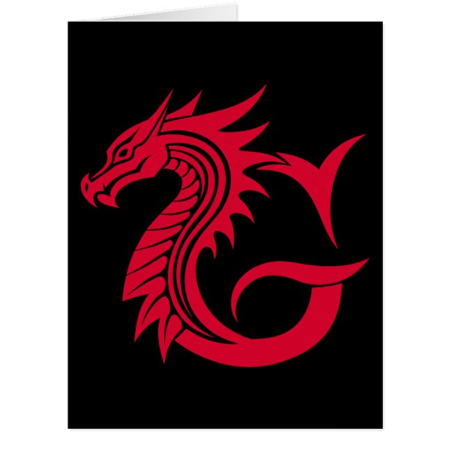 Dragon Styled Letter G, Dragon Alphabet, Monogram (Front)