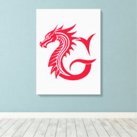 Dragon Styled Letter G, Dragon Alphabet, Monogram