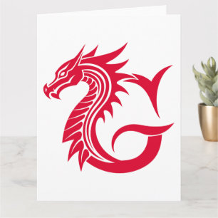 Dragon Styled Letter G, Dragon Alphabet, Monogram Card