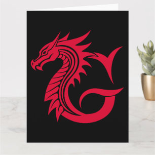 Dragon Styled Letter G, Dragon Alphabet, Monogram Card