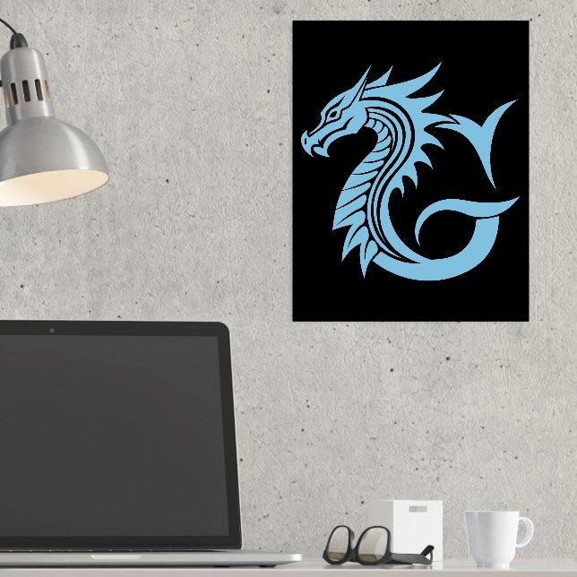 Dragon Styled Letter G, Dragon Alphabet, Monogram Foil Prints (In Situ (Desk))