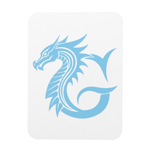 Dragon Styled Letter G, Dragon Alphabet, Monogram Magnet (Vertical)