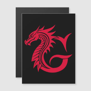 Dragon Styled Letter G, Dragon Alphabet, Monogram Magnetic Invitation