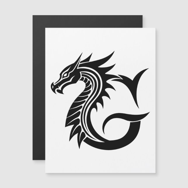 Dragon Styled Letter G, Dragon Alphabet, Monogram Magnetic Invitation (Front/Back)