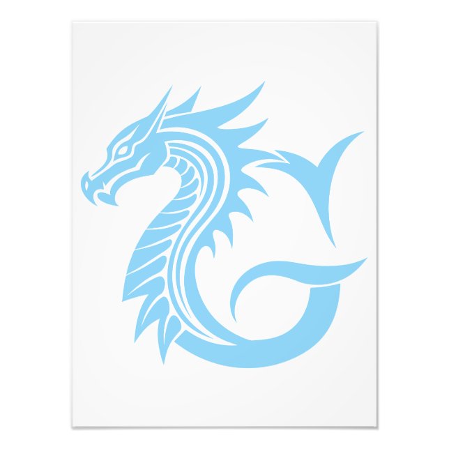 Dragon Styled Letter G, Dragon Alphabet, Monogram Photo Print (Front)