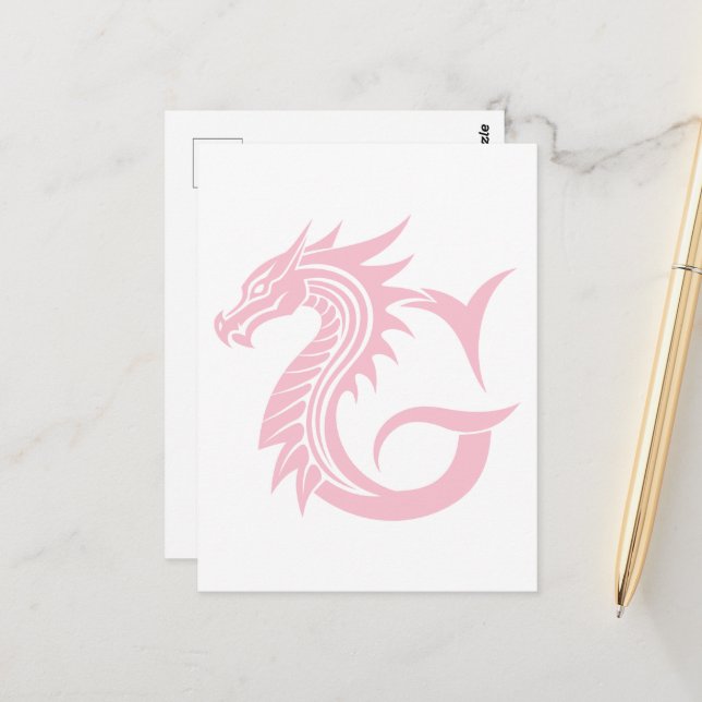 Dragon Styled Letter G, Dragon Alphabet, Monogram Postcard (Front/Back In Situ)