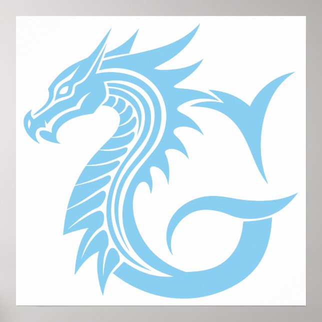 Dragon Styled Letter G, Dragon Alphabet, Monogram Poster (Front)