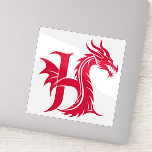 Dragon Styled Letter H, Dragon Alphabet, Monogram