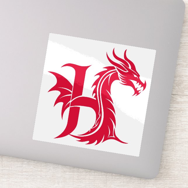 Dragon Styled Letter H, Dragon Alphabet, Monogram (Detail)