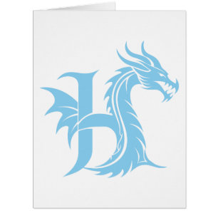 Dragon Styled Letter H, Dragon Alphabet, Monogram