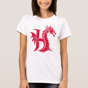 Dragon Styled Letter H, Dragon Alphabet, Monogram T-Shirt