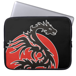 Dragon Sun - black red white + your ideas Laptop Sleeve