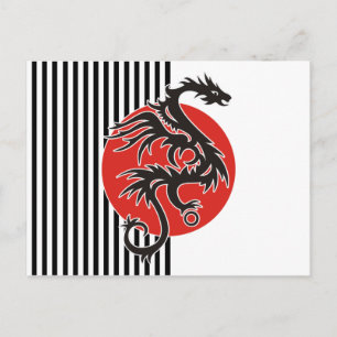 Dragon Sun - black red white + your ideas Postcard