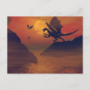 Dragon Sunset Postcard
