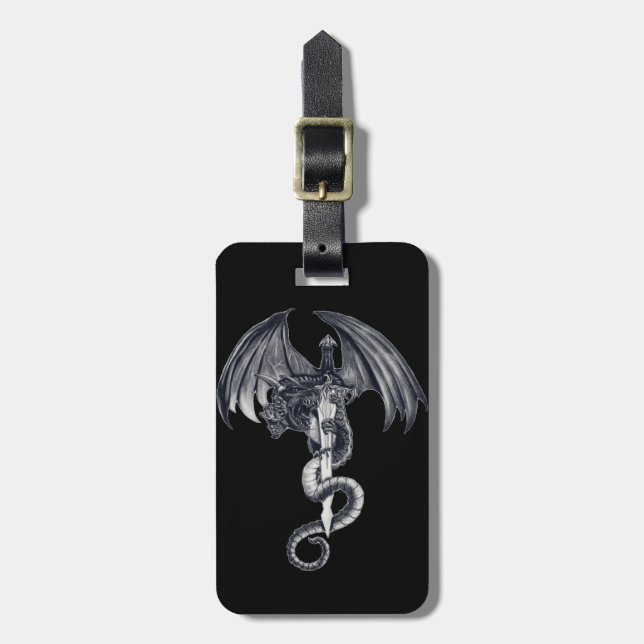 Dragon & Sword Luggage Tag (Front Vertical)