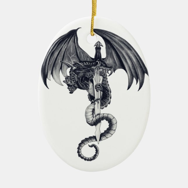 Dragon & Sword Ornament (Front)