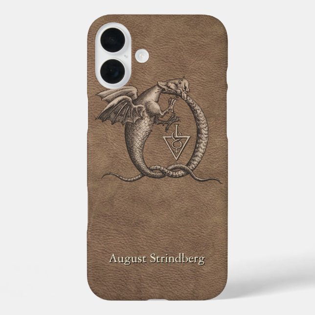 Dragon Symbol Faux-Leather with Name Case-Mate iPhone Case (Back)