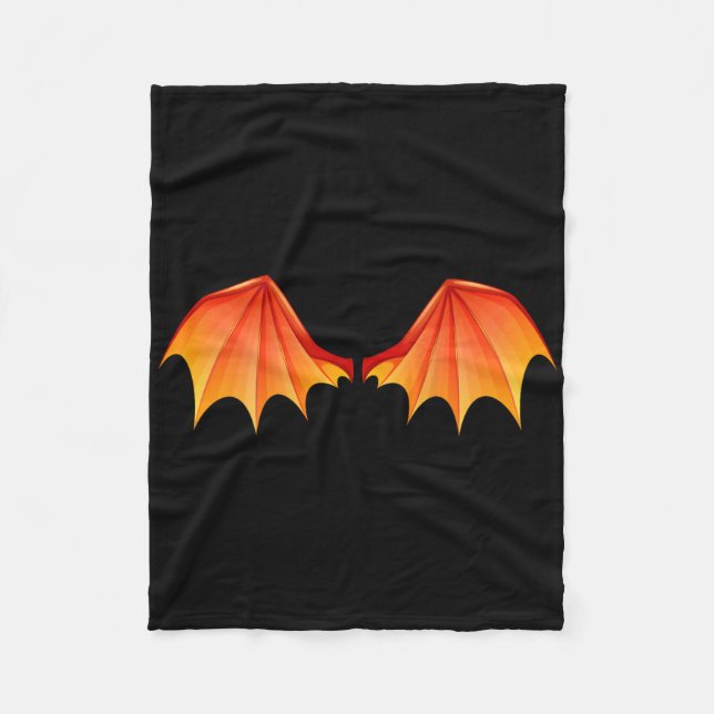 Dragon T Wings Halloween Costume Orange On The Ck  Fleece Blanket (Front)