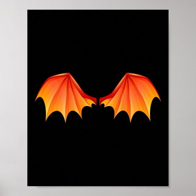 Dragon T Wings Halloween Costume Orange On The Ck  Poster (Front)