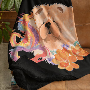 DRAGON-TALEZ CHOW Year of the Dragon Sherpa Blanket