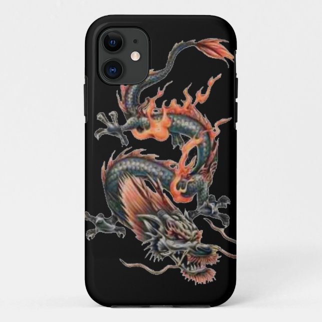 Dragon tattoo art cool fantasy creature fire Case-Mate iPhone case (Back)