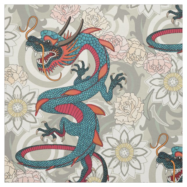 dragon tattoo light fabric (Swatch)