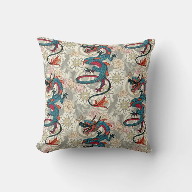 dragon tattoo light throw pillow (Front)