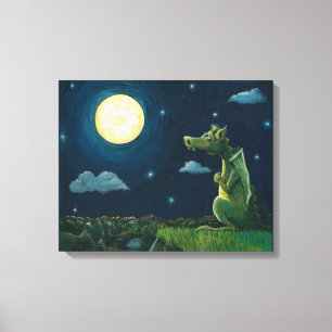 Dragon & the Moon Canvas Print